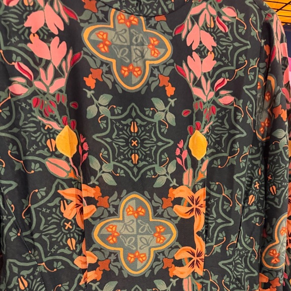 CELINA MOON AURNIA Floral Maxi dress•Green/Rose/Lily Orange/Black - Picture 6 of 8